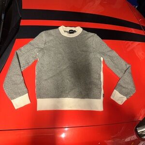 Boss Black & White Houndstooth Crewneck Sweater